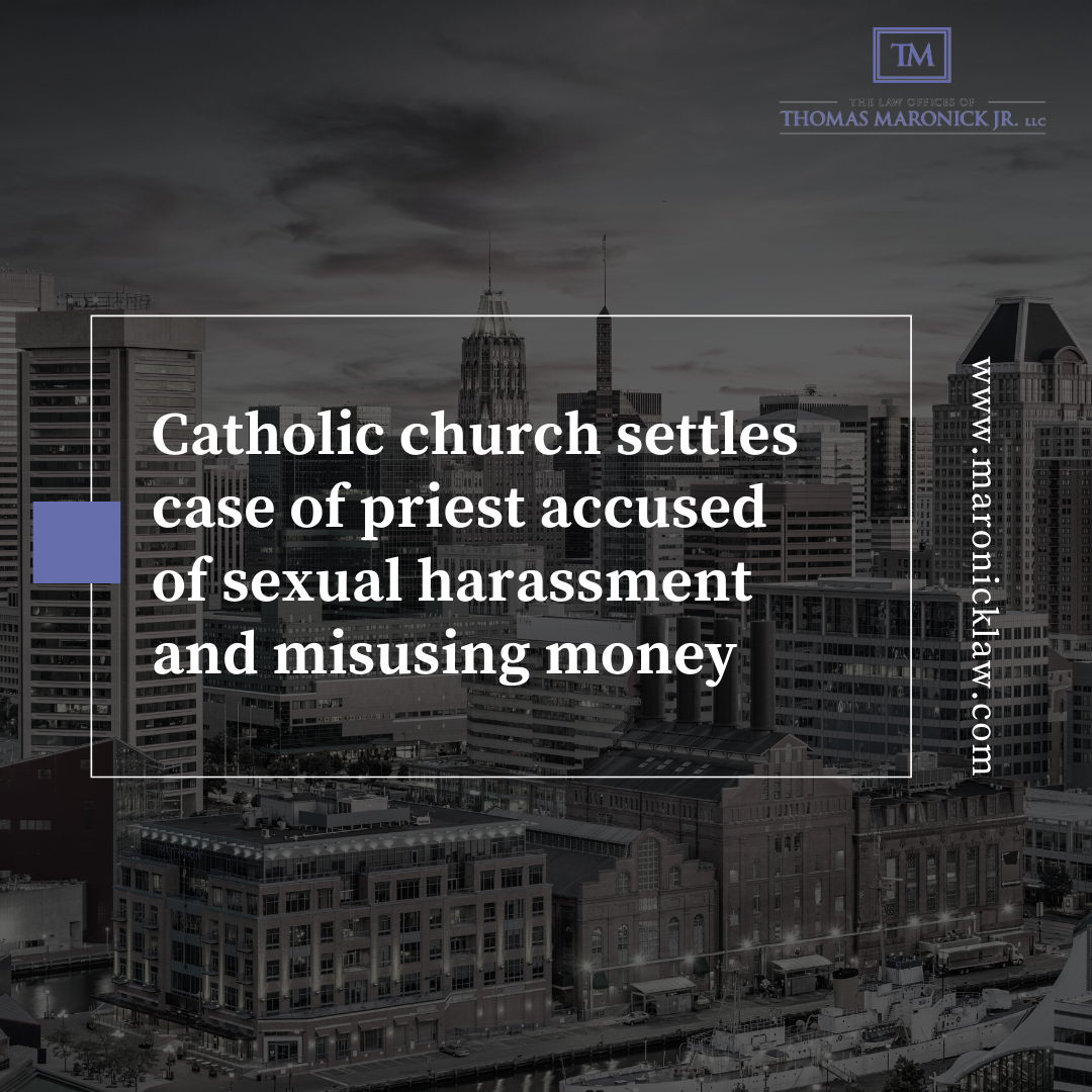 Catholic church settles case of priest accused of sexual harassment and misusing money